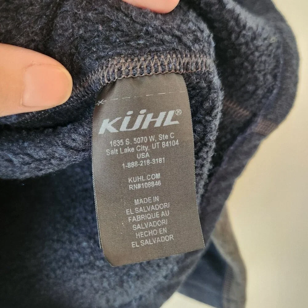 Kuhl Kashmina Blue Quarter Zip Pullover Sweater Hiking Camping Youth Boys S 7-8